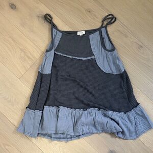 Women's Black and Gray Layered Top